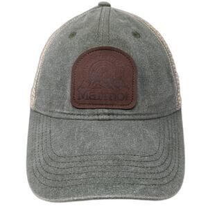 Marmot Trucker Hat Green One Size Mountain Works Leather Patch Snapback Mesh